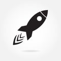 Rocket icon or sign. Start up business symbol. Vector illustration.